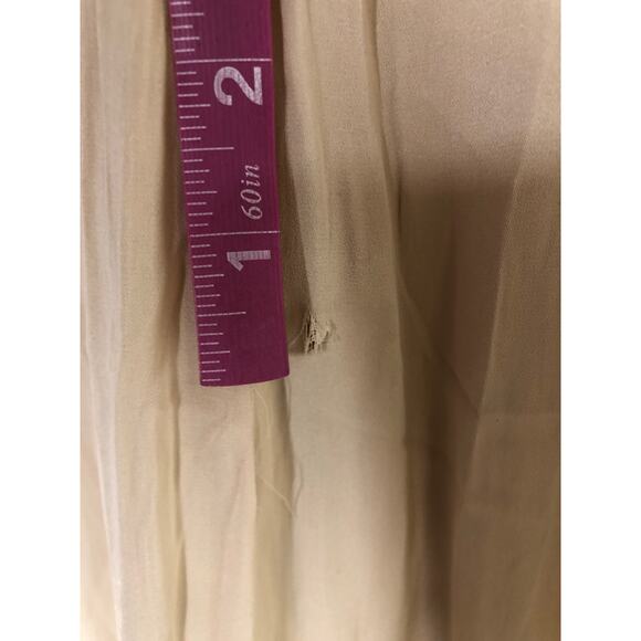 Love Whit Port Dress Tie Waist Short Sleeve Button Front Midi Nude S - Picture 8 of 15